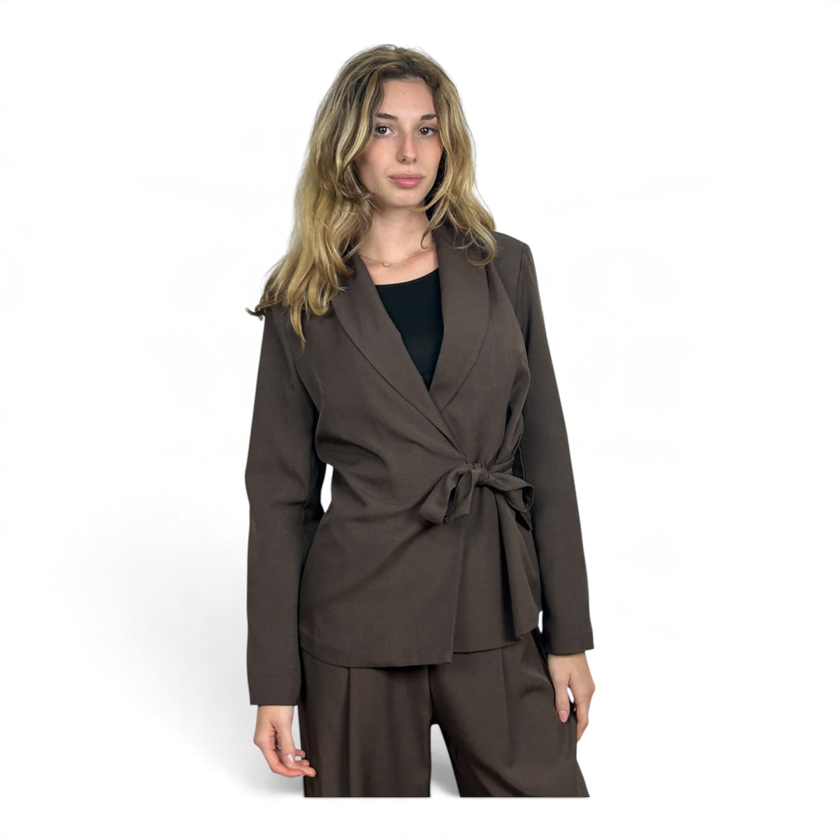 Tailleur Giacca a Portafoglio e Pantalone  Marrone