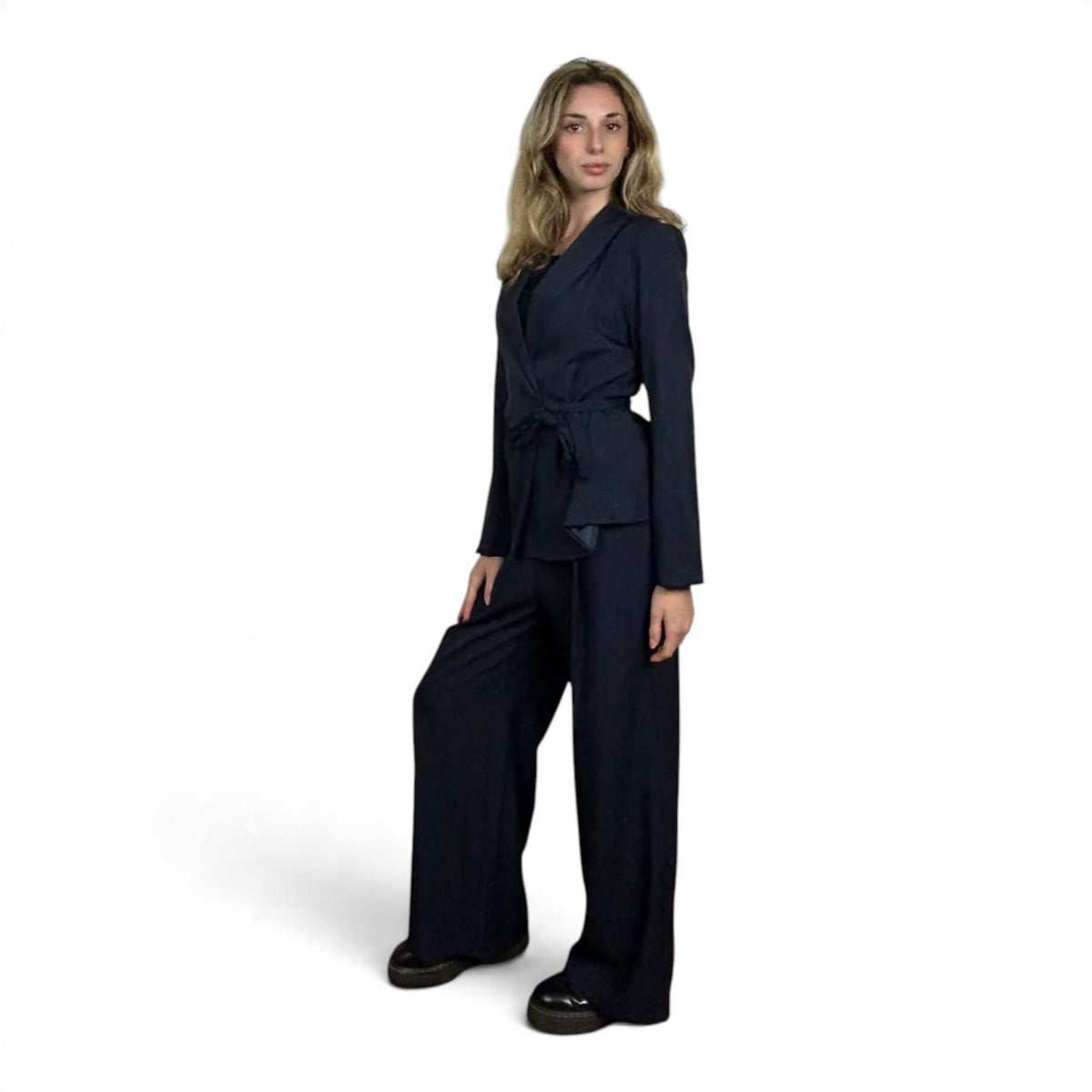 Tailleur Giacca a Portafoglio e Pantalone Blu