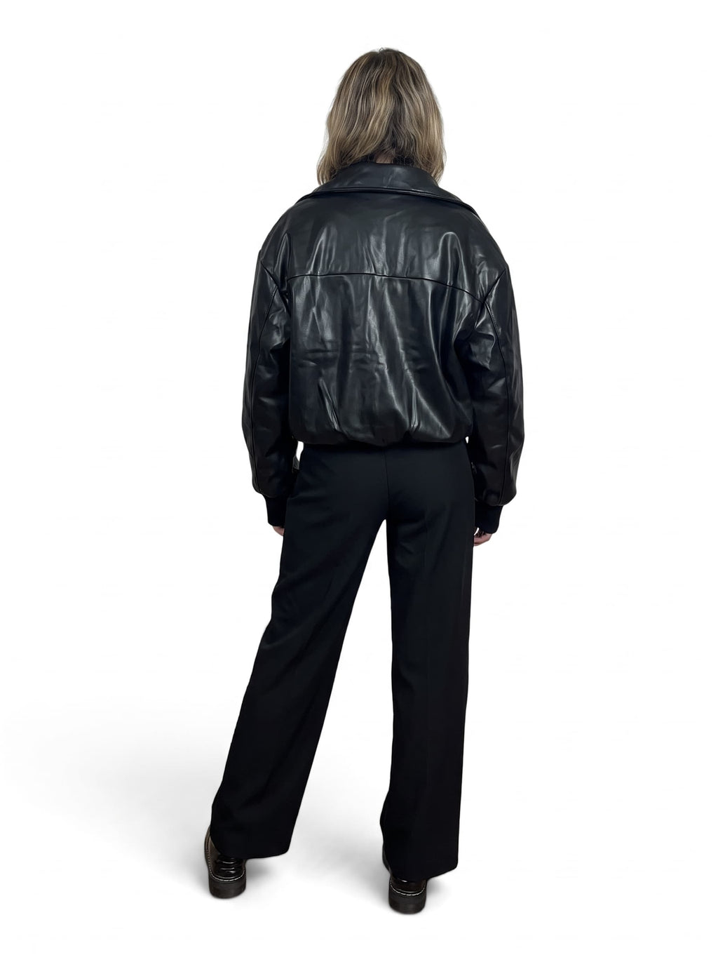 Bomber In Ecopelle Oversize | Nero