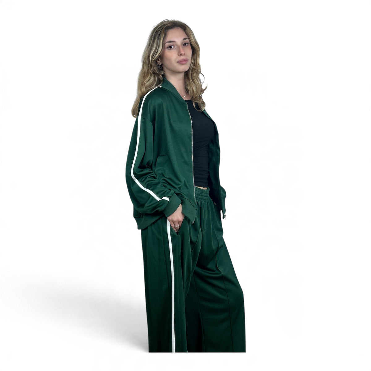 Completo Tuta con Banda Laterale Verde
