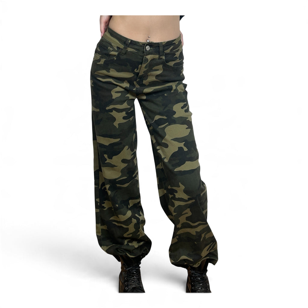 Pantaloni Wide Leg Mimetici