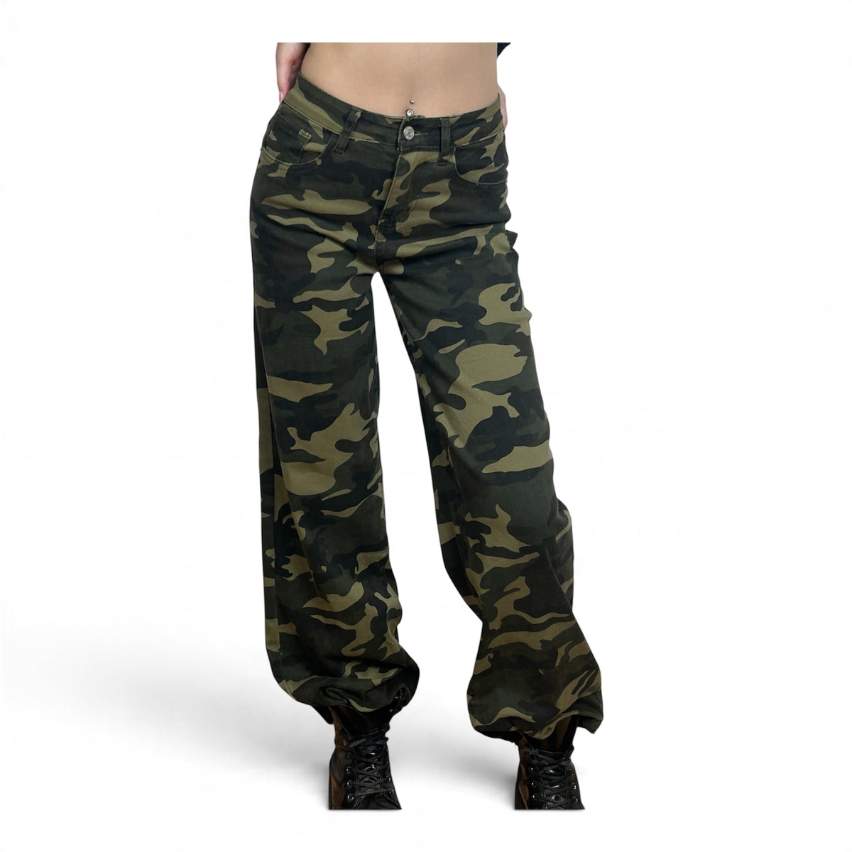 Pantaloni Wide Leg Mimetici