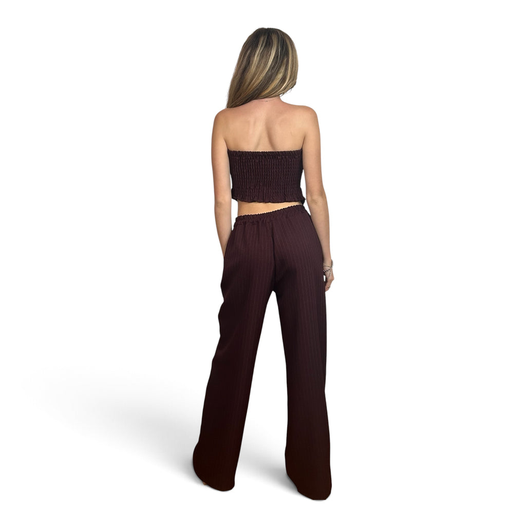 Completo Gessato Bordeaux