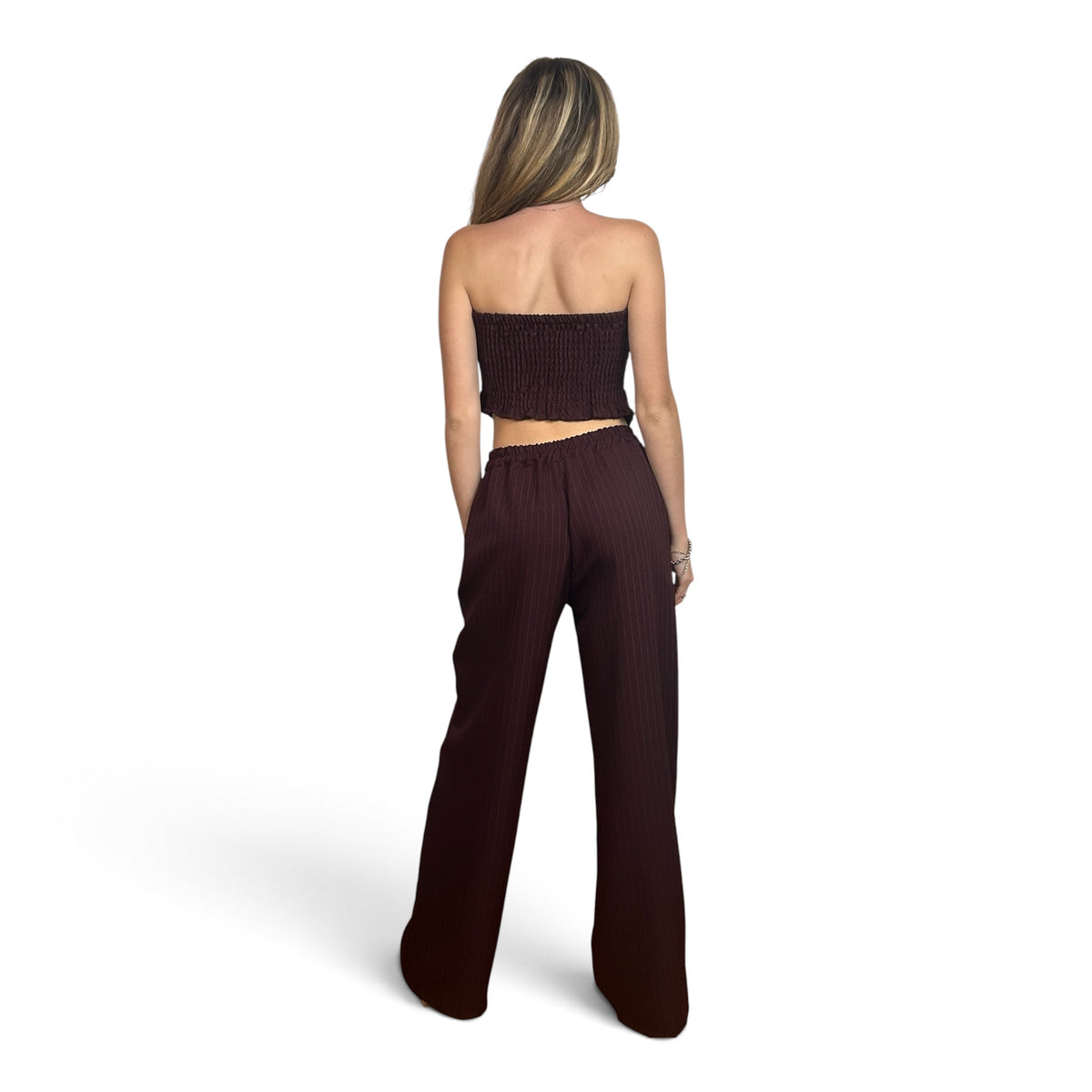 Completo Gessato Bordeaux