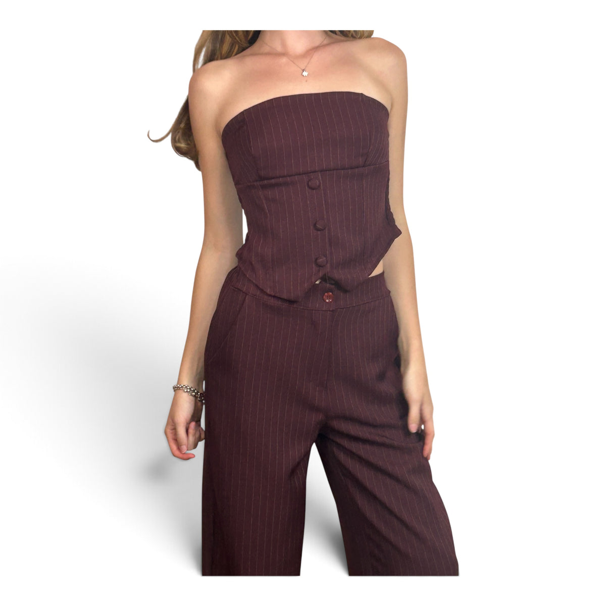 Completo Gessato Bordeaux