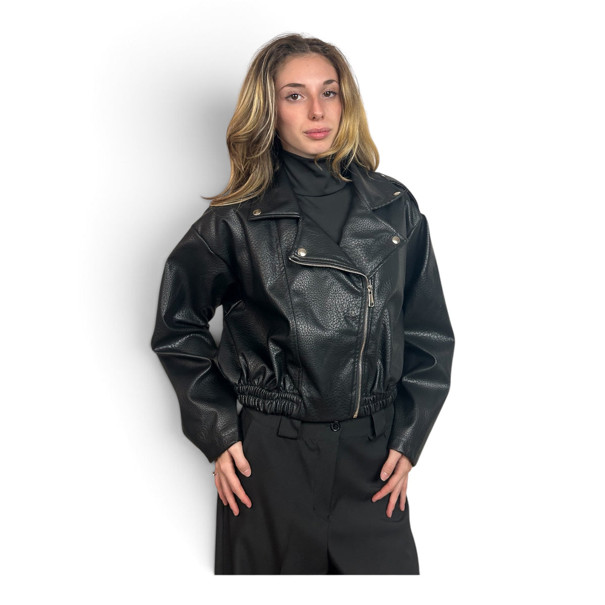 Giubbotto In Ecopelle Nero