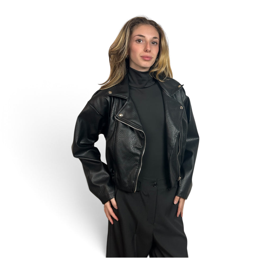 Giubbotto In Ecopelle Nero