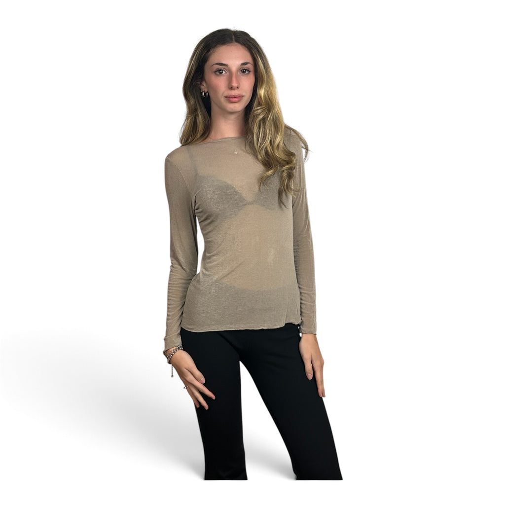 Maglia Semitrasparente Beige