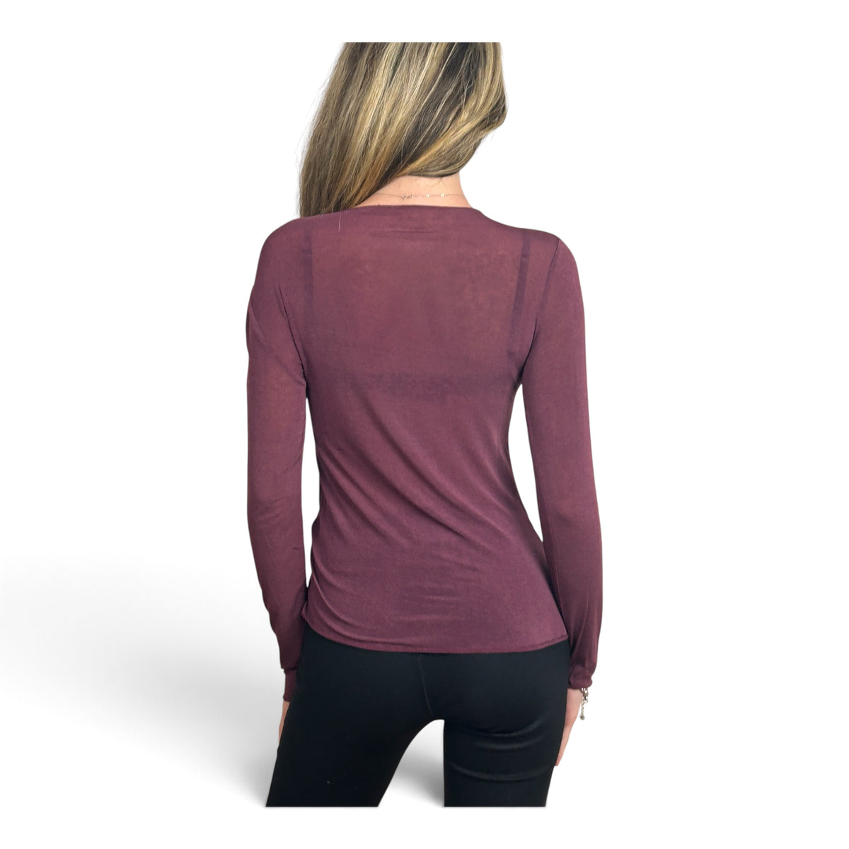 Maglia Semitrasparente Bordeaux