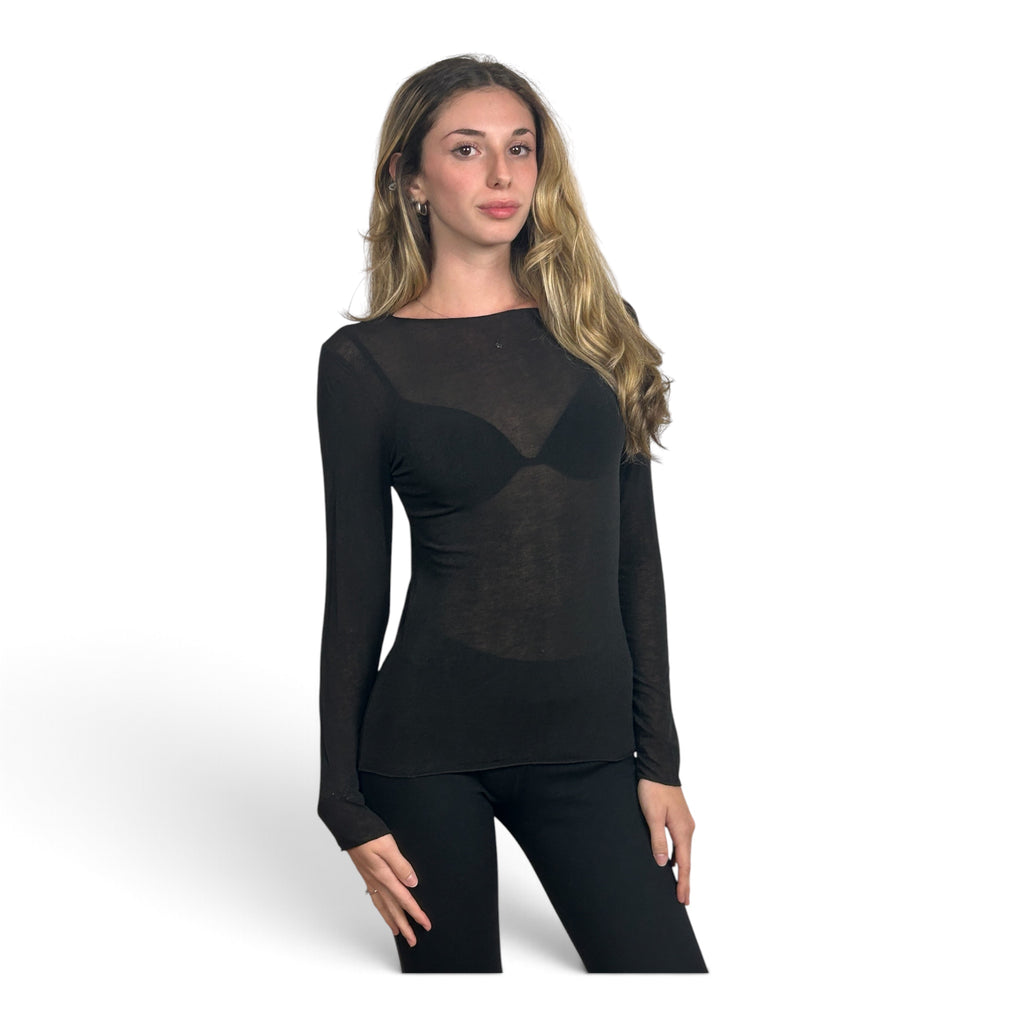 Maglia Semitrasparente | Nero