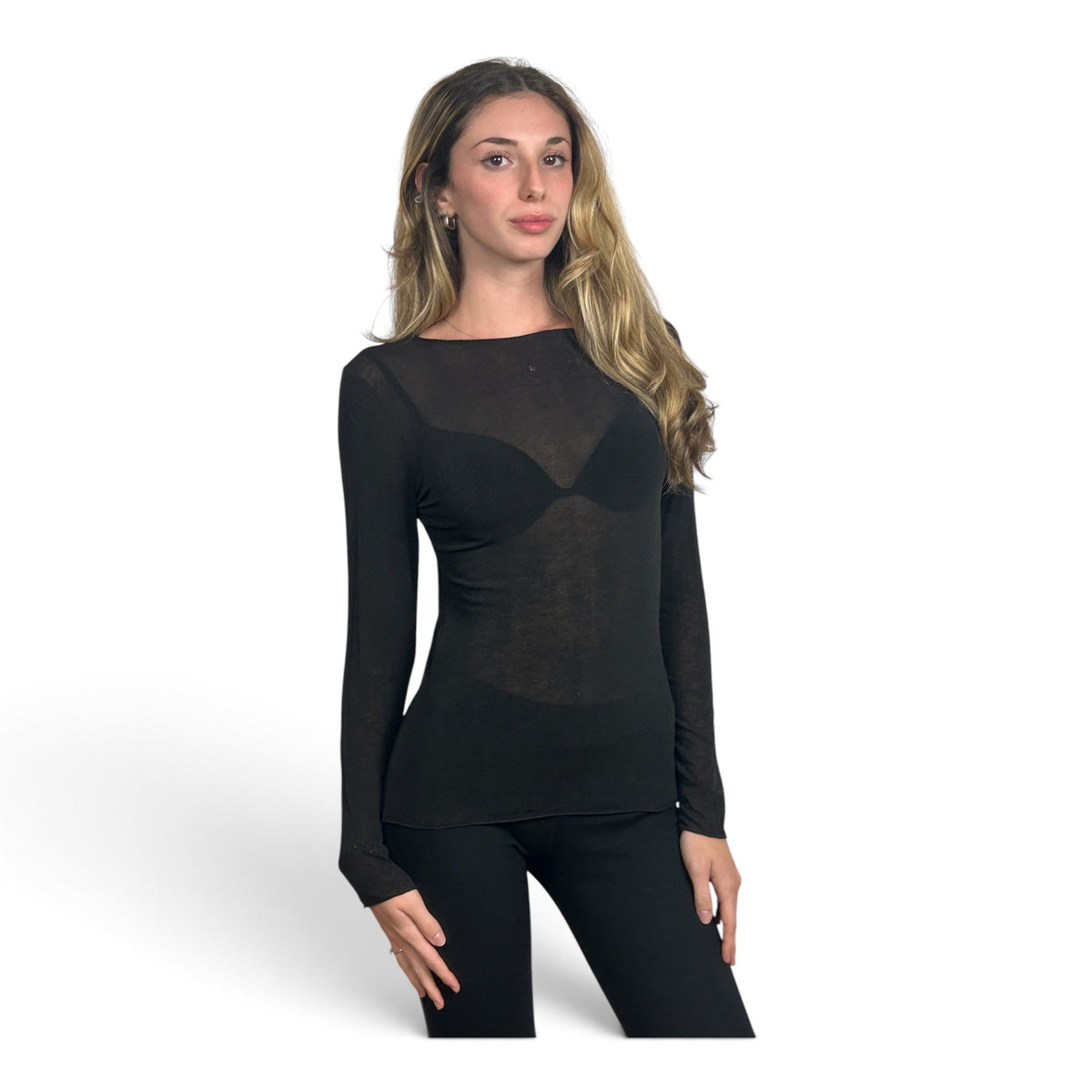 Maglia Semitrasparente Nera