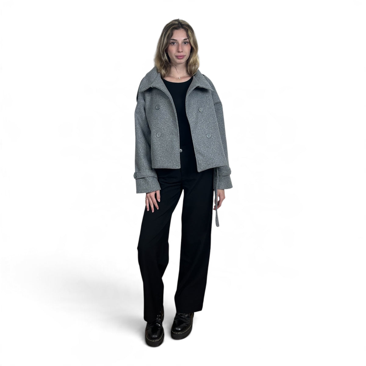 Cappotto Corto Grigio