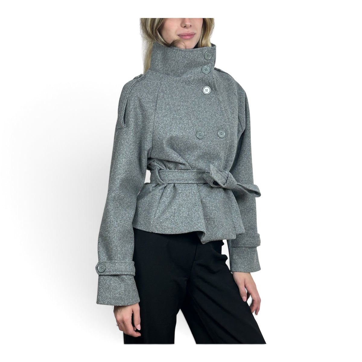Cappotto Corto Grigio