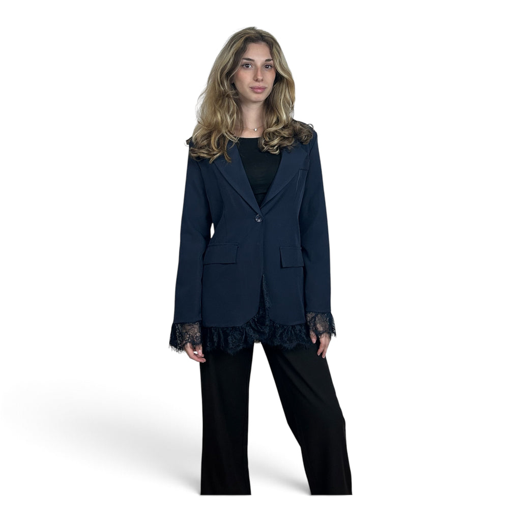 Blazer Blu Con Pizzo