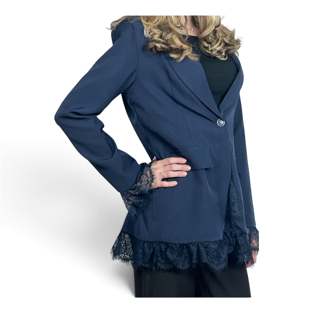 Blazer Blu Con Pizzo
