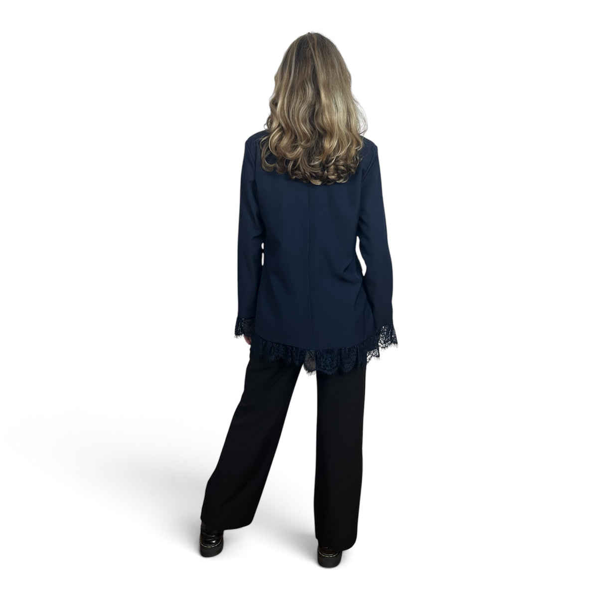 Blazer Blu Con Pizzo