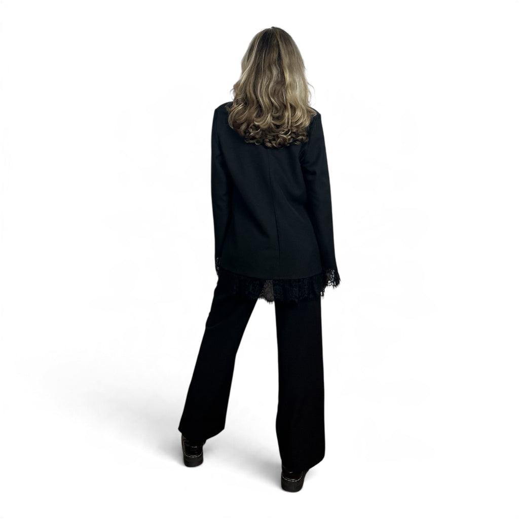 Blazer Nero Con Pizzo