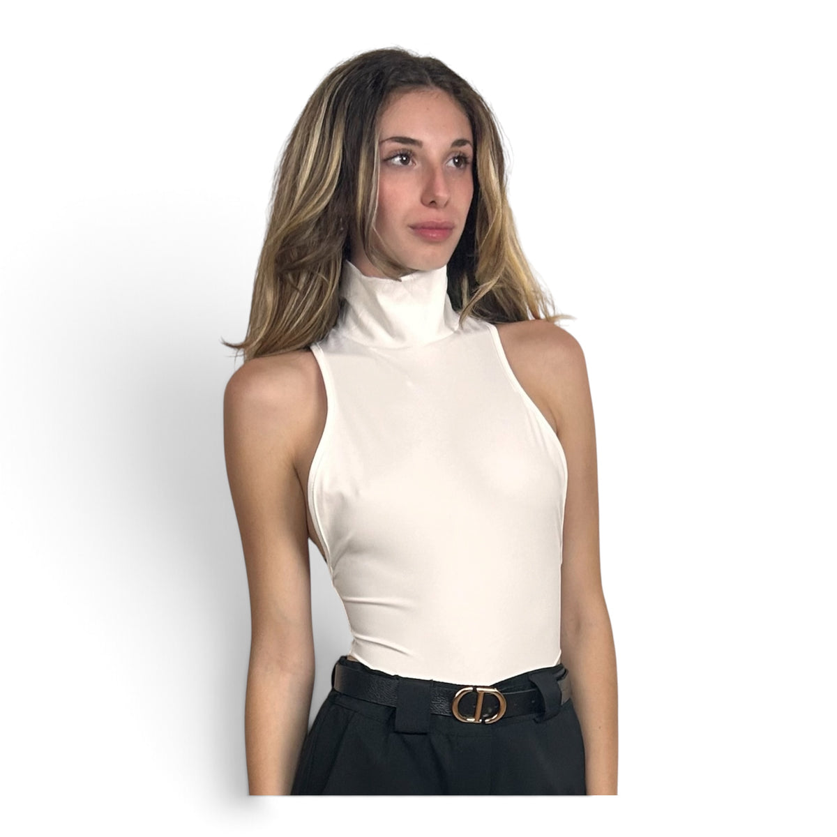 Body Collo Alto Bianco