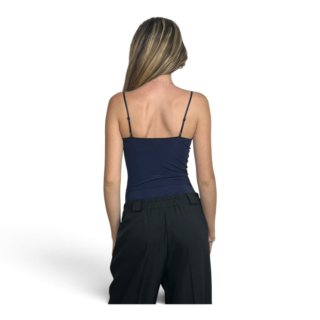 Body Scollato con Coppe Blu